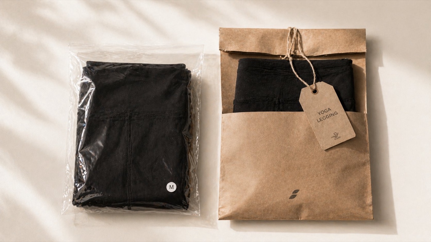 Retail-ready packaging — polybag, kraft sleeve and hang tag