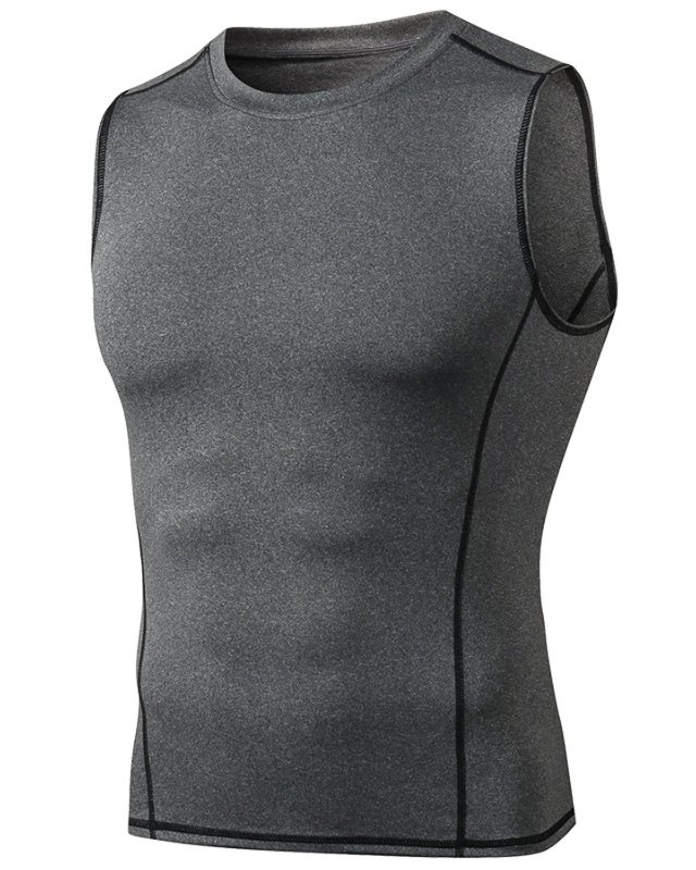 Men's Crew Neck Compression Sports Tank Top Workout
