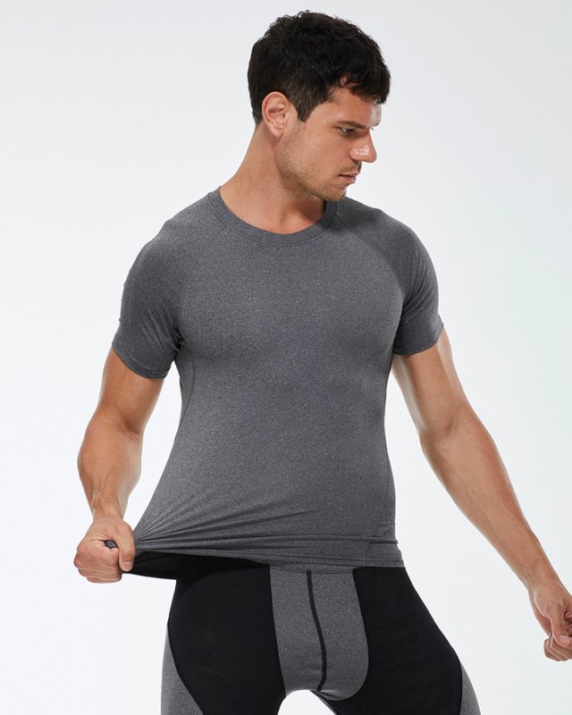 Men's Quick Dry Short Sleeve T-Shirt Breathable Stretch Sports Training Top