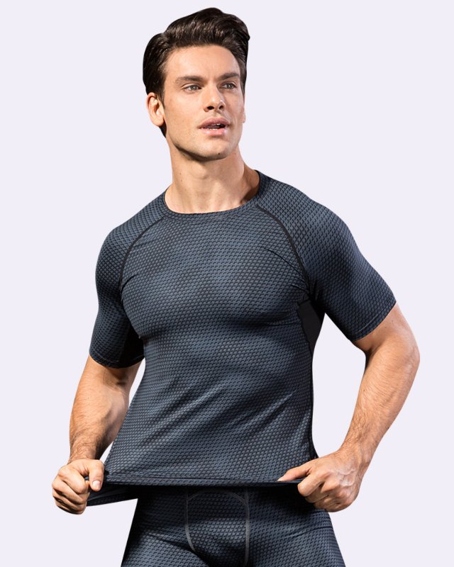Men's 3D Printed Fitness T-Shirt Slim Stretch Quick Dry Training Top