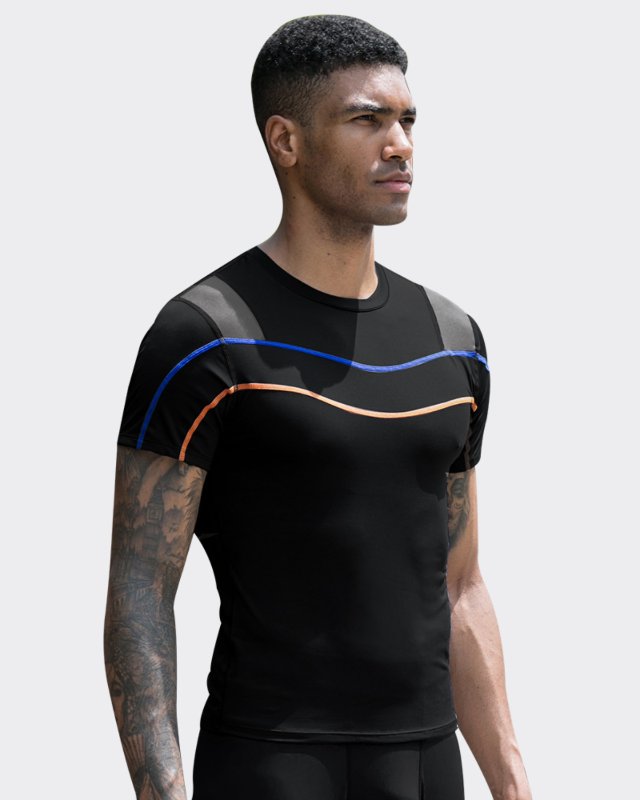 Men's Fitness T-Shirt Reflective Slim Stretch
