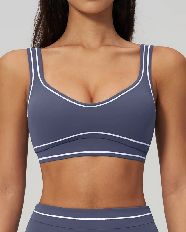 Color Block Brushed U-Back Sports Bra