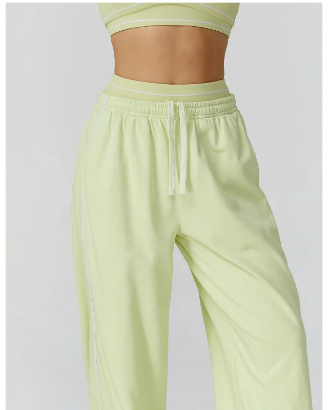 Color Block High Waist Straight Sweatpants Loose