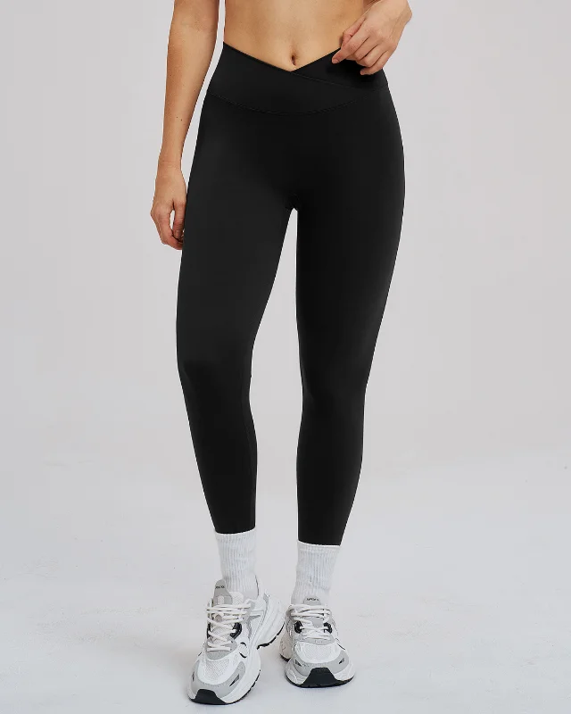 Brushed Yoga Crossover Waistband Tight Stretch