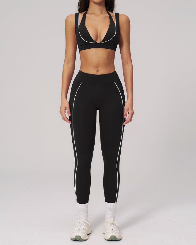 Contrast Stitching Slim Fit Yoga Set