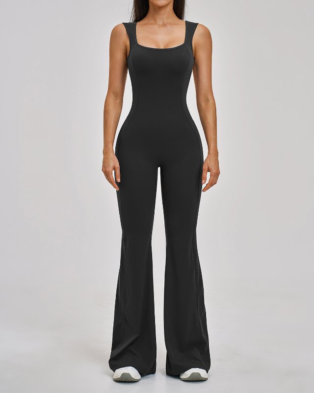 Backless Flared Slim Yoga Jumpsuit