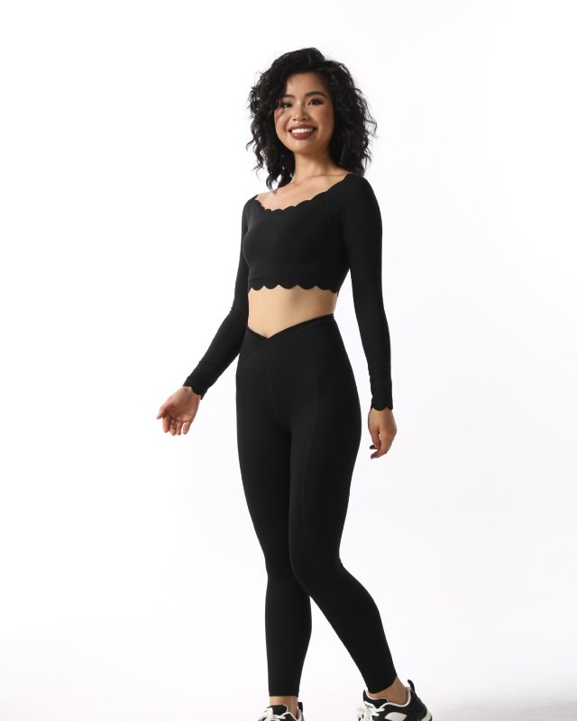 High Stretch Tight Breathable High Intensity Yoga Long Sleeve Set