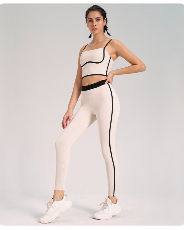 European and American Nude Feel Double-sided Brushed Yoga Cami Set