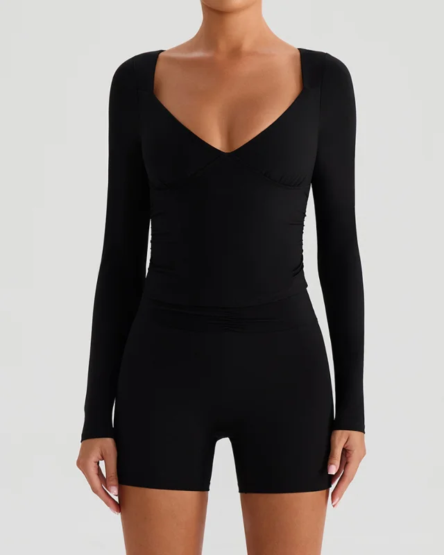 Deep V Hollow Back Yoga Top