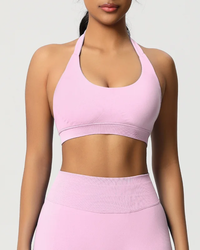 Seamless Halter Backless High Elastic Sports Bra