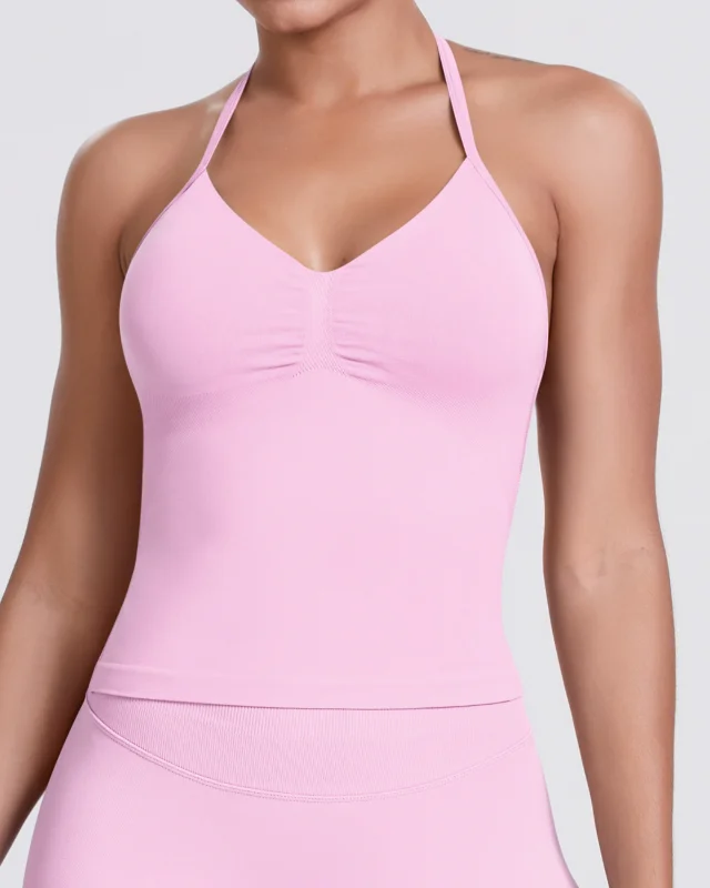 Seamless Solid Sexy Backless Tank Top