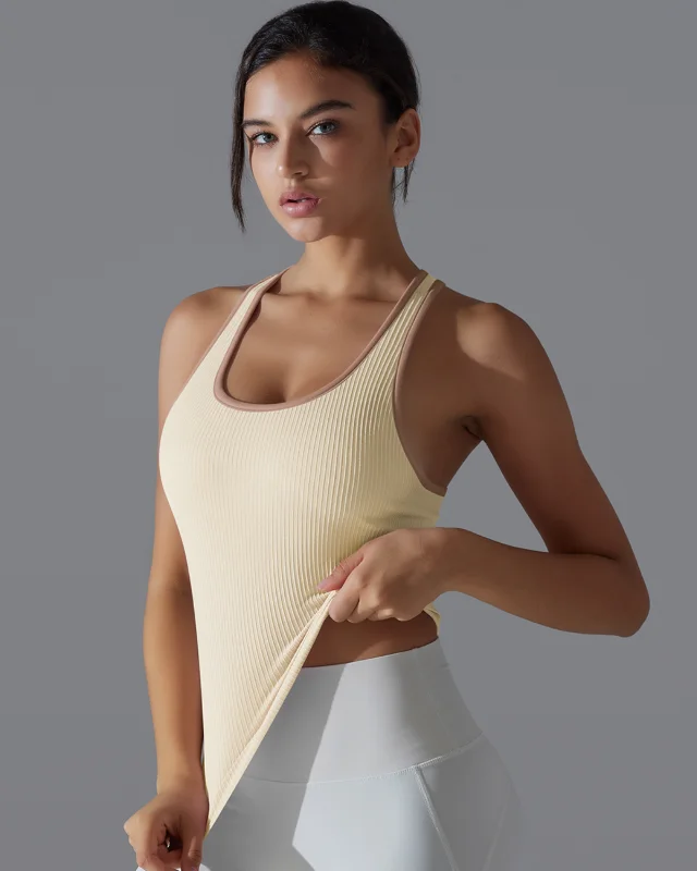 Seamless Solid High Elastic Tank Bra