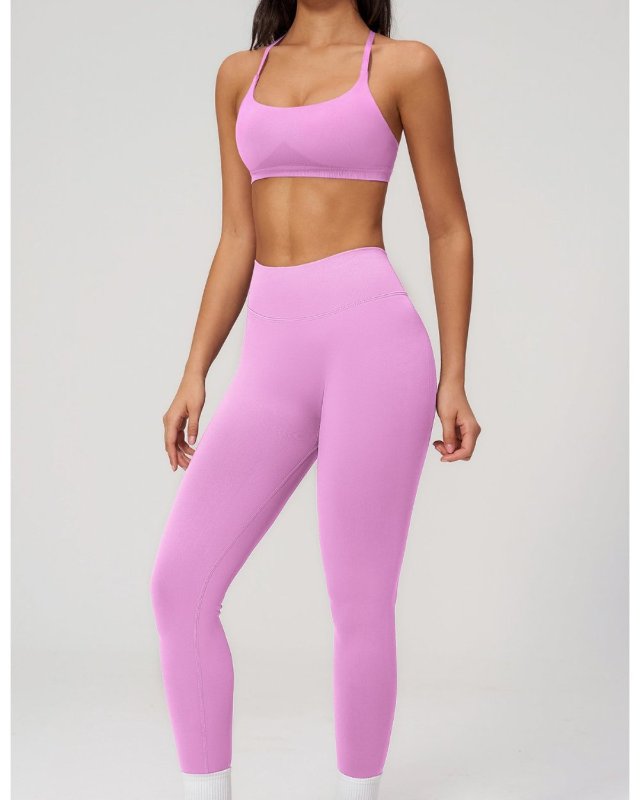 Seamless High Elastic Backless Yoga 2Pcs Set