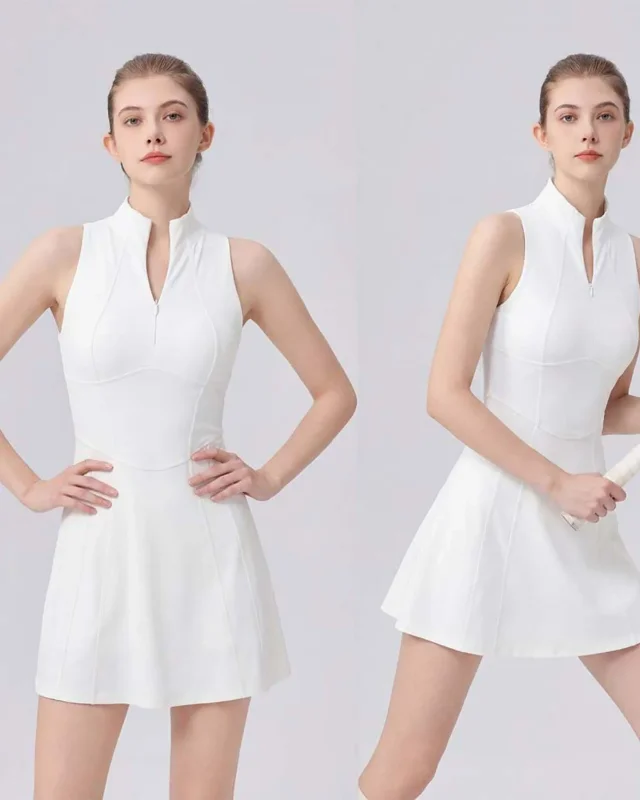 Color Block Yoga One-Piece Dress Chest Pad