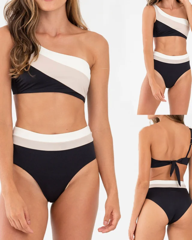 Splicing Color Sexy Two Piece Bikini Swimwear