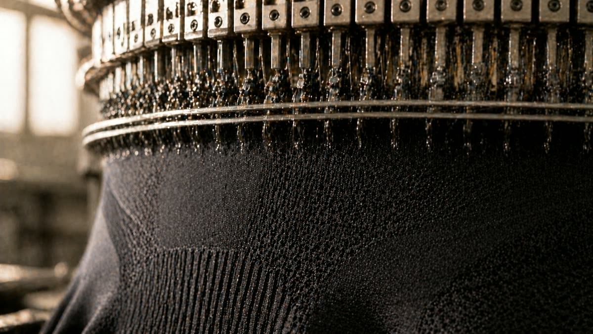 Needle cylinder of a circular knitting machine, mid-run