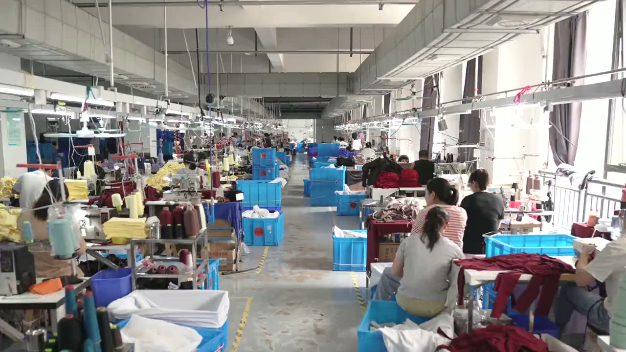 Cut-and-sew floor at the Yesseam factory