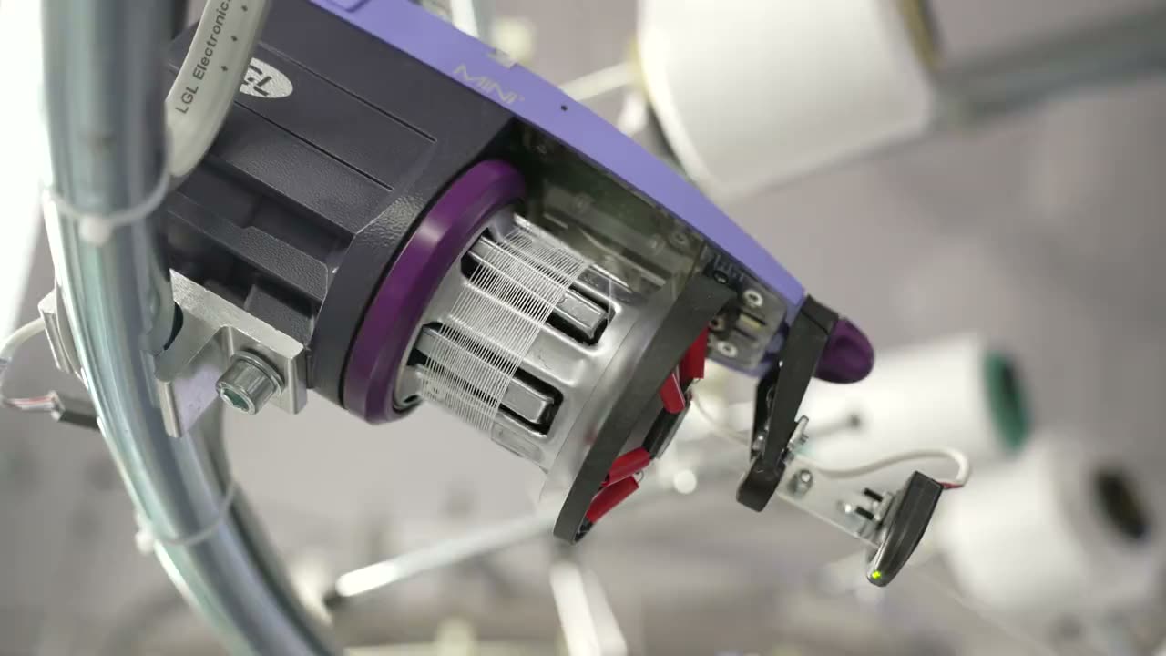 Yarn feeders on one of our circular machines